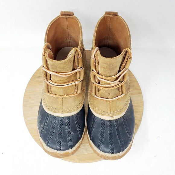 Sorel Out n About Womens 6.5 Duck Boots Brown Leather Lace Up Ankle Shoes - Picture 4 of 13